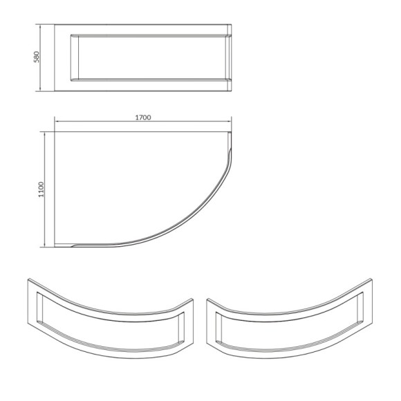 Панель для ванны фронтальная KALIOPE 170 универсальная Панель для ванны фронтальная KALIOPE 170 универсальная