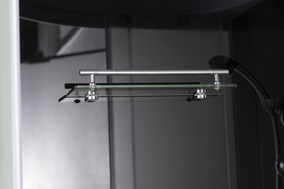 Душевая кабина EvaGold полукруг F902BS (90*90, высок.под., рифл. стек., черн. стен., хром матовый проф. 3к)