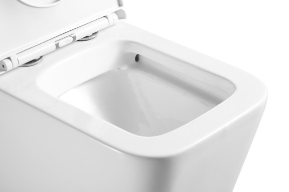 Унитаз приставной P03 безободковый, сиденье тонкое ДП, крепления 