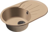 GRANFEST Мойка RONDO 750L  1-чаша+крыло 750*460мм песочный арт.GF-