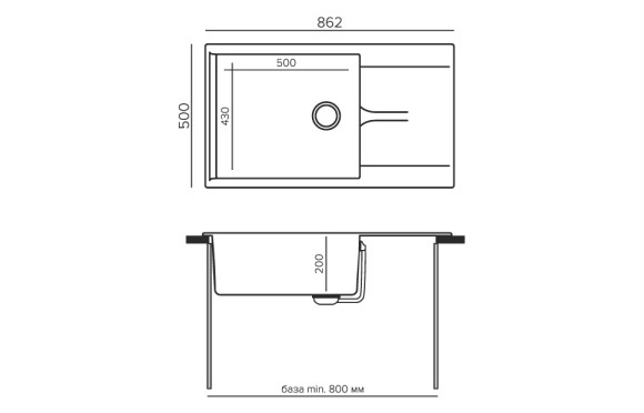 Кухонная мойка Polygran GALS-862 №36 Белый Хлопок