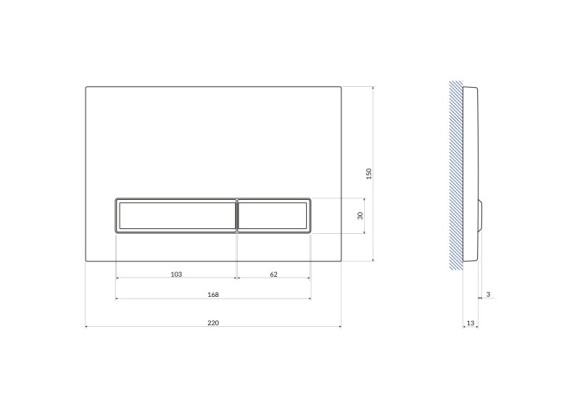 Кнопка BLICK для LINK PRO/VECTOR/LINK/HI-TEC пластик хром глянцевый