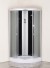 Душевая кабина EvaGold полукруг F101BS (100*100, низ.под., рифл. стек., черн. стен., хром матовый проф. 3к.)