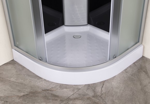 Душевая кабина EvaGold полукруг F101BS (100*100, низ.под., рифл. стек., черн. стен., хром матовый проф. 3к.) Душевая кабина EvaGold полукруг F101BS (100*100, низ.под., рифл. стек., черн. стен., хром матовый проф. 3к.)