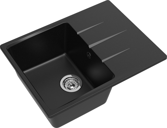 EWIGSTEIN Мойка GERD 45F  1-чаша+крыло  650*500мм черный арт.EW-