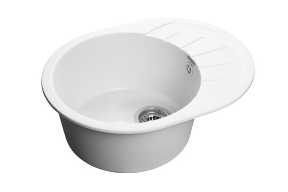 GRANFEST Мойка RONDO 580L  1-чаша+крыло 579*445мм иней арт.GF-
