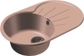 GRANFEST Мойка RONDO 750L  1-чаша+крыло 750*460мм светло-розовый арт.GF-
