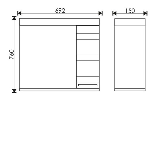 70 Зеркало-шкаф "Fantasy 70" белое дерево