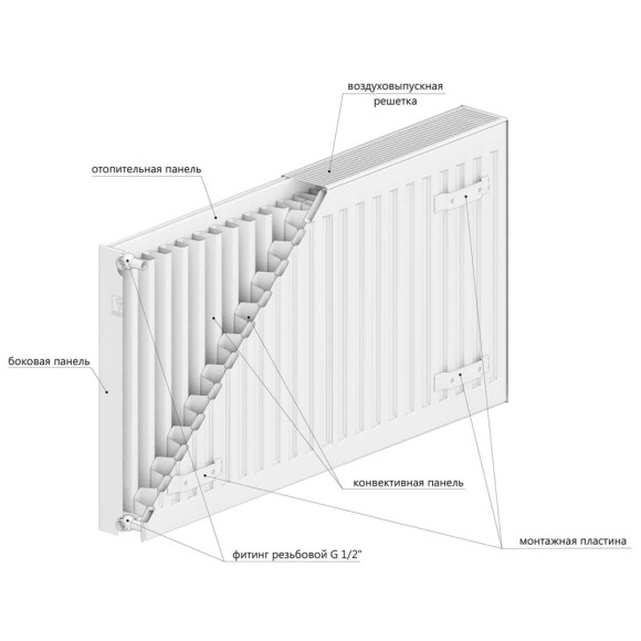 Радиатор стальной панельный LEMAX 22 300*1000 ниж. подкл