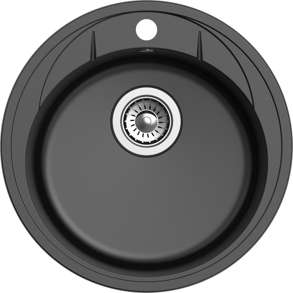 EWIGSTEIN Мойка ELEGANT R45 1-чаша D-484мм черный арт.EW-