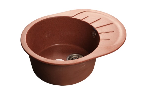 GRANFEST Мойка RONDO 580L  1-чаша+крыло 579*445мм красный марс арт.GF-