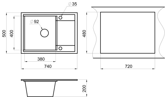 HI-74, ЧЁРНЫЙ/АРКТИК,ГИБРИД кухонная мойка , кварц HI-74, ЧЁРНЫЙ/АРКТИК,ГИБРИД кухонная мойка , кварц