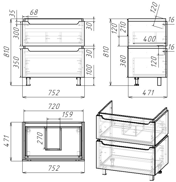 75 Тумба "Vesta 75" (ум. Оскар 750)