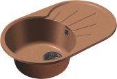 GRANFEST Мойка RONDO 750L  1-чаша+крыло 750*460мм терракот арт.GF-