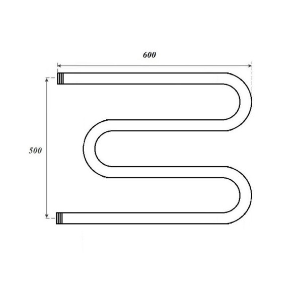 Полотенцесушитель водяной Point PN37556 500x600 М-образный (1"), хром Полотенцесушитель водяной Point PN37556 500x600 М-образный (1"), хром