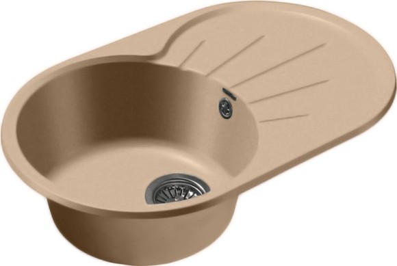 GRANFEST Мойка RONDO 750L  1-чаша+крыло 750*460мм топаз арт.GF-