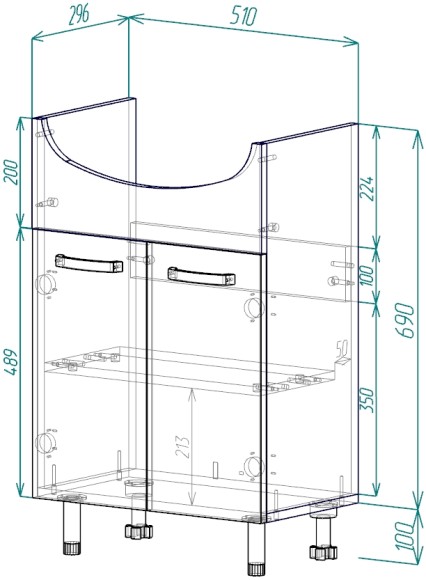 55 Тумба «Мидея 55» (ум. ум.Уют 55)(в разборе)