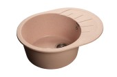 GRANFEST Мойка RONDO 580L  1-чаша+крыло 579*445мм светло-розовый арт.GF-