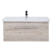 Тумба BIG INN, 80 см, подвесная, 1 ящик + выдвижной внутренний ящик, дуб кантри