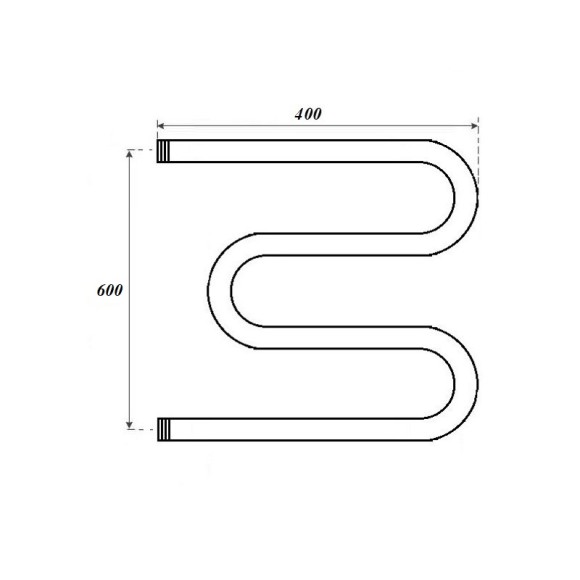Полотенцесушитель водяной Point PN37664 600x400 М-образный (1"), хром Полотенцесушитель водяной Point PN37664 600x400 М-образный (1"), хром