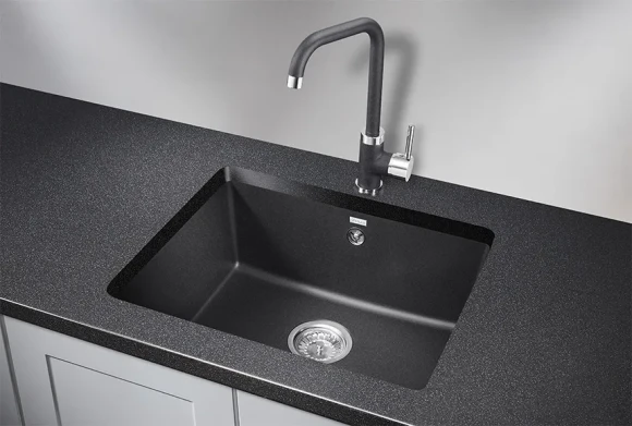 5551, ЧЁРНЫЙ, кухонная мойка, кварц 5551, ЧЁРНЫЙ, кухонная мойка, кварц