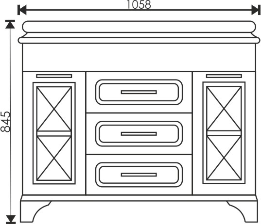 105 Тумба "Duglas 105 №2" (ум. Дуглас 105/Виктория-100) с сифоном