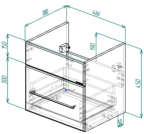 50 Подвесная тумба "Даймонд 50" (ум. Фостер 50/COMO 50)(в разборе) белый
