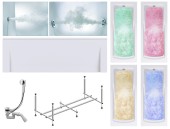 Комплект Акриловая ванна TIMO HELLA1775+Каркас + Слив-перелив+Гидромассаж 6 форсунок+Гидромассаж спины 3 форсунки+Хромотерапия+Фронтальная панель