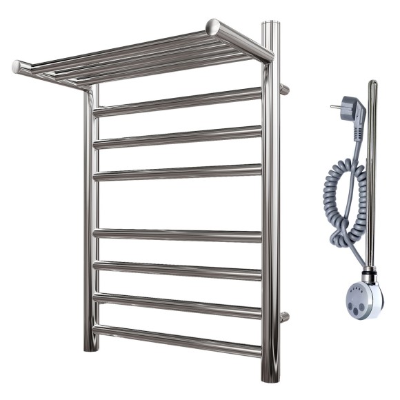 Полотенцесушитель электрический Point Аврора PN10146SPE П7 400x600 с полкой левый/правый, хром Полотенцесушитель электрический Point Аврора PN10146SPE П7 400x600 с полкой левый/правый, хром