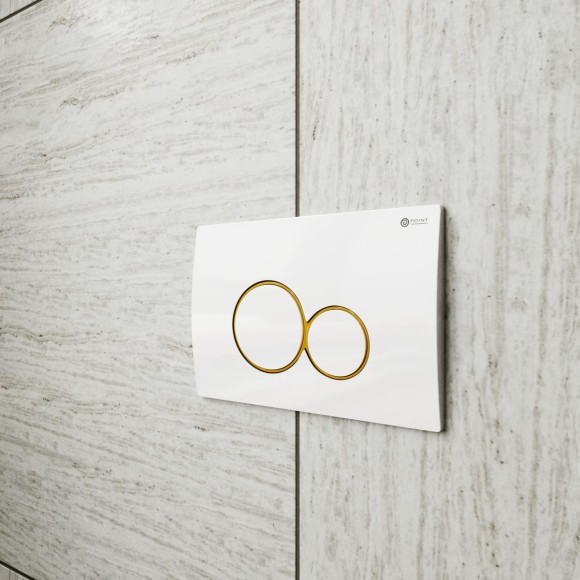 Клавиша смыва Point Виктория PN44061WG для инсталляции, белая/золото