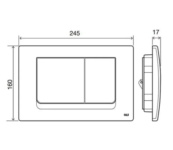 Панель механическая двойная OLI RIA, пластик, хром глянцевый