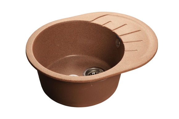 GRANFEST Мойка RONDO 580L  1-чаша+крыло 579*445мм терракот арт.GF-