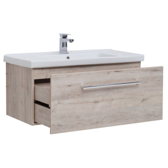 Тумба BIG INN, 100 см, подвесная, 1 ящик + выдвижной внутренний ящик, дуб кантри