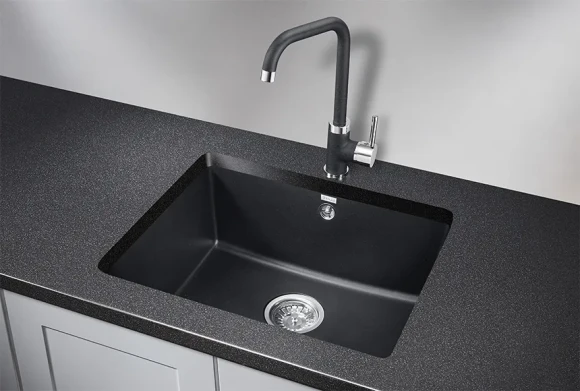 5551, ШВАРЦ (чёрный металлик), кухонная мойка, кварц 5551, ШВАРЦ (чёрный металлик), кухонная мойка, кварц