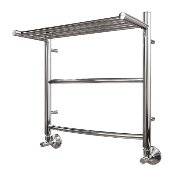 Полотенцесушитель водяной Point Афина PN04155P П2 500x500 с полкой, хром Полотенцесушитель водяной Point Афина PN04155P П2 500x500 с полкой, хром