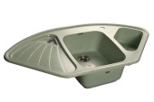 GRANFEST Мойка CORNER 1040E  угловая 1,5-чаши+крыло 1039*560мм салатовый арт.GF-