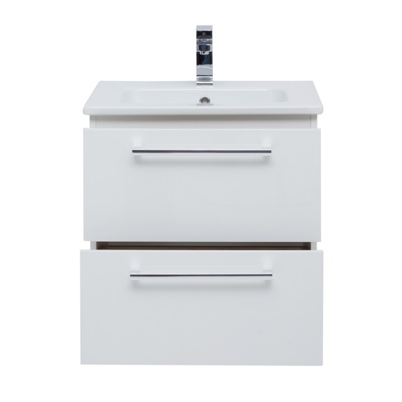 Тумба GIO, 60 см, подвесная, 2 ящика, белый глянец