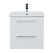 Тумба GIO, 60 см, подвесная, 2 ящика, белый глянец