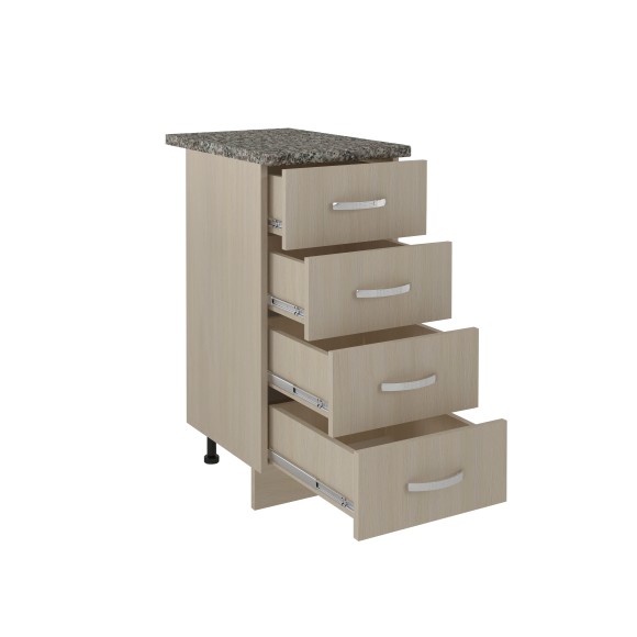 400 Стол рабочий/разделочный (4 ящика) - дуб млечный (40х84х43)