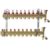 Коллекторная группа в сборе 1" 10 выходов 3/4 с расходомерами евроконус Danfoss Коллекторная группа в сборе 1" 10 выходов 3/4 с расходомерами евроконус Danfoss