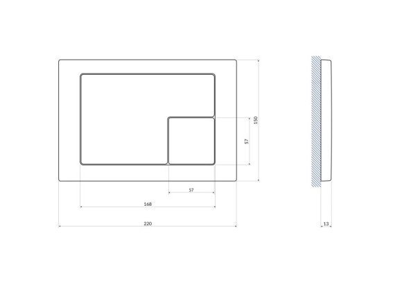 Кнопка CORNER для LINK PRO/VECTOR/LINK/HI-TEC пластик хром глянцевый
