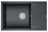 7805, ШВАРЦ (чёрный металлик), кухонная мойка, кварц
