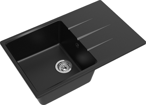 EWIGSTEIN Мойка GERD 60F  1-чаша+крыло 780*500мм черный арт.EW-