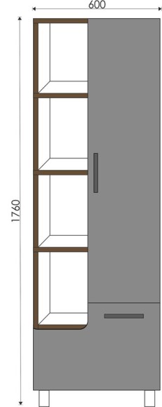 60 Пенал-шкаф "Catherine 60" серый камень 60 Пенал-шкаф "Catherine 60" серый камень