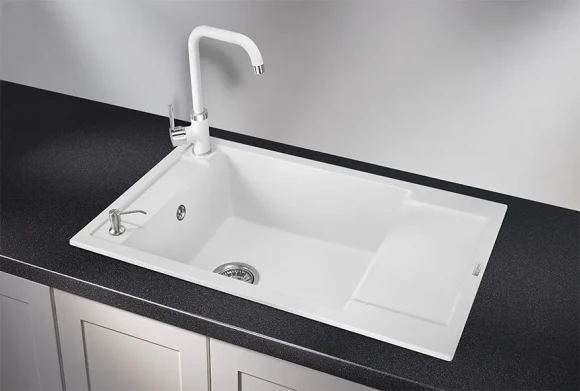 7806, АРКТИК (БЕЛЫЙ), кухонная мойка, кварц 7806, АРКТИК (БЕЛЫЙ), кухонная мойка, кварц