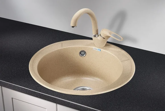 4802, БЕЖЕВЫЙ, кухонная мойка, СтандАРТ кварц