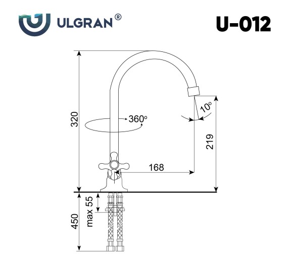 Смеситель Ulgran U-012-309, темно-серый Смеситель Ulgran U-012-309, темно-серый