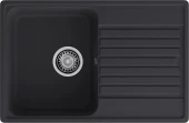 GRANFEST Мойка QUARZ 78  1-чаша+крыло 740*480мм черный арт.GF-Z-