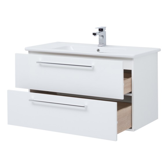 Тумба GIO, 100 см, подвесная, 2 ящика, белый глянец