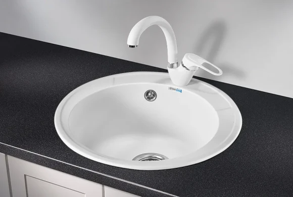 4802, БЕЛЫЙ, кухонная мойка, СтандАРТ кварц